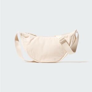 Uniqlo Cream Corduroy Round Mini Shoulder Bag
